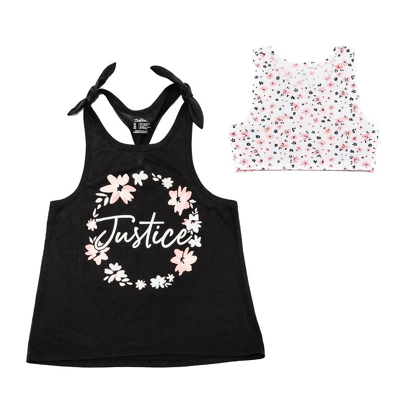 Girls Justice Ensemble de 2 débardeurs Flower Circle pour filles