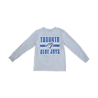 T-shirt à manches longues MLB Blue Jays Retro Stripe Jays pour homme