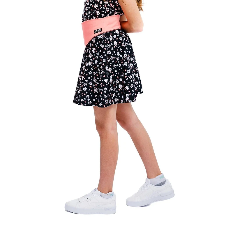 Girls Justice Peach Flowers Skirt