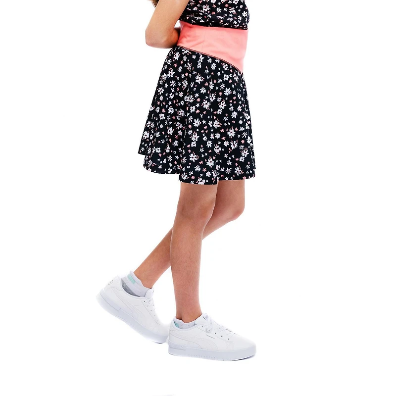 Girls Justice Peach Flowers Skirt