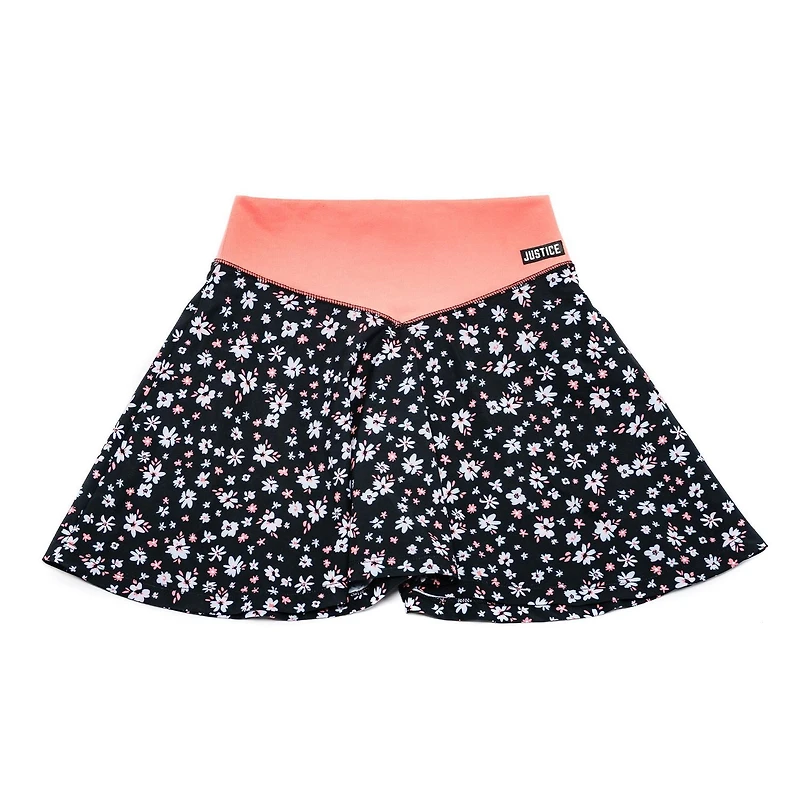 Girls Justice Peach Flowers Skirt