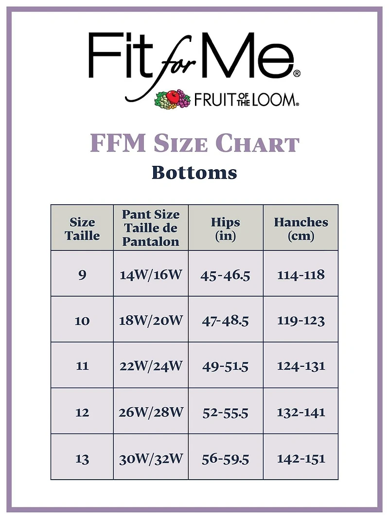 Fruit of the Loom Women's Fit for Me Cotton Brief, 5-Pack, Sizes: 9-13
