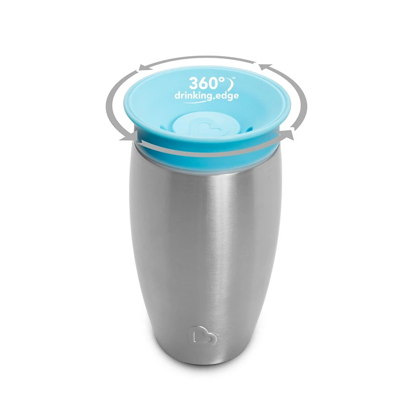 ​​Tasse à bec en acier inoxydable Miracle® 360°de Munchkin, 10oz