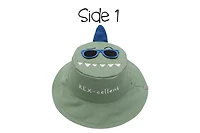 FlapJackKids - Reversible Baby, Kids & Toddler Sun Hat - Dino & Surfer Dino - UPF 50+