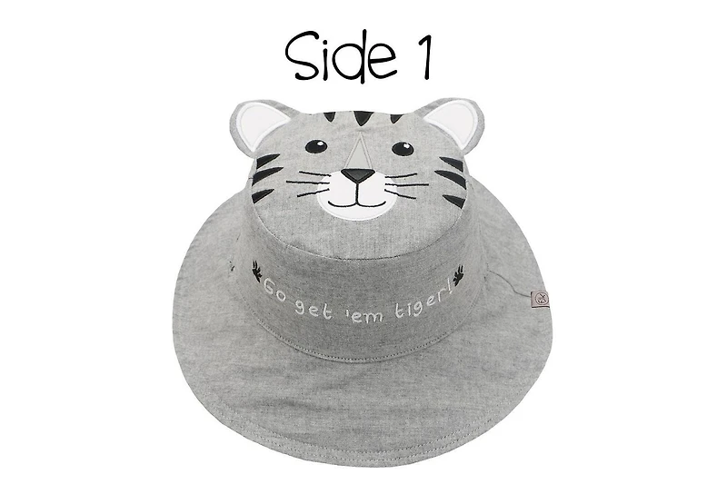 FlapJackKids - Reversible Baby, Kids & Toddler Sun Hat - Tiger & Safari Truck - UPF 50+