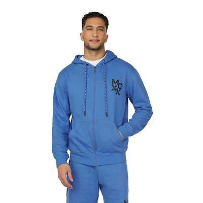 Chandail à capuche en tissu bouclette pour hommes avec fermeture à glissière Mexx