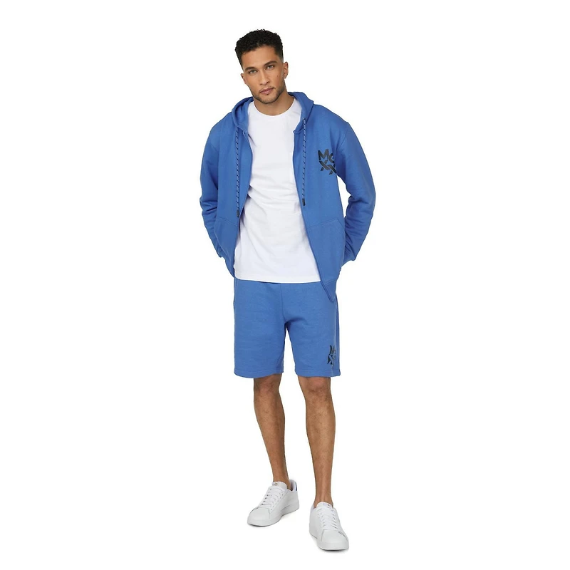 Chandail à capuche en tissu bouclette pour hommes avec fermeture à glissière Mexx