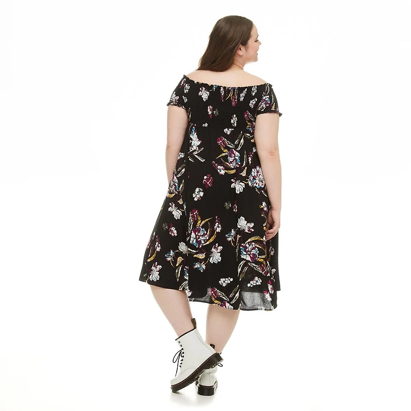 Harper + Zoe Plus Women's Smocked Bodice Midi Dress