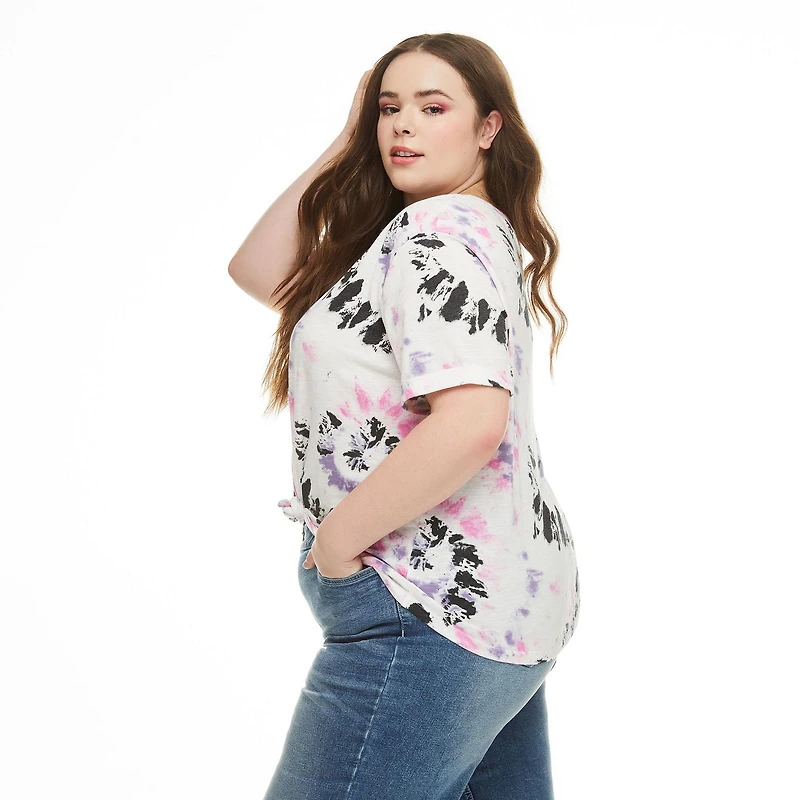 Harper + Zoe Plus Women's Knot-Front Tee