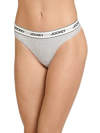 Jockey® Essentials Women's Cotton Stretch Thong - 3 pack