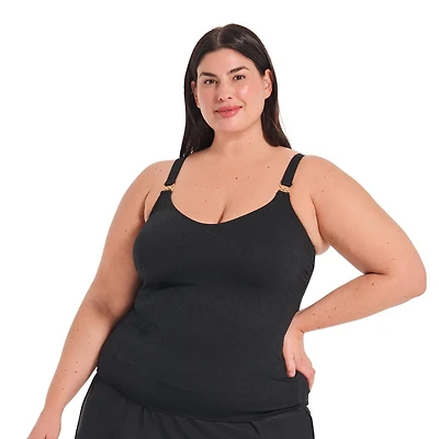 Krista Plus Haut de maillot bain texturé tankini à encolure dégagée pour femme