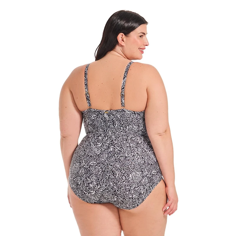Krista Plus Maillot de bain une pièce à volants et encolure dégagée pour femme