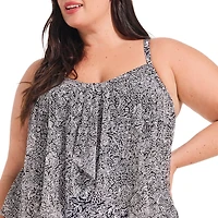 Krista Plus Maillot de bain une pièce à volants et encolure dégagée pour femme