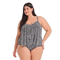 Krista Plus Maillot de bain une pièce à volants et encolure dégagée pour femme