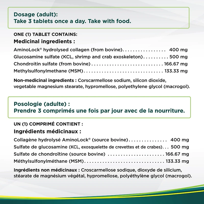 Genacol® Optimum -  Collagène Aminolock®, Glucosamine, Chondroitin & MSM 90 comprimés