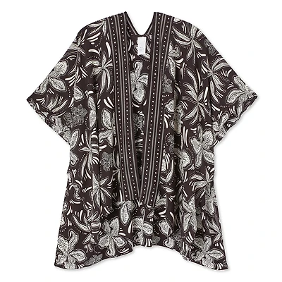 Poncho ruana imprimé Time and Tru pour femmes