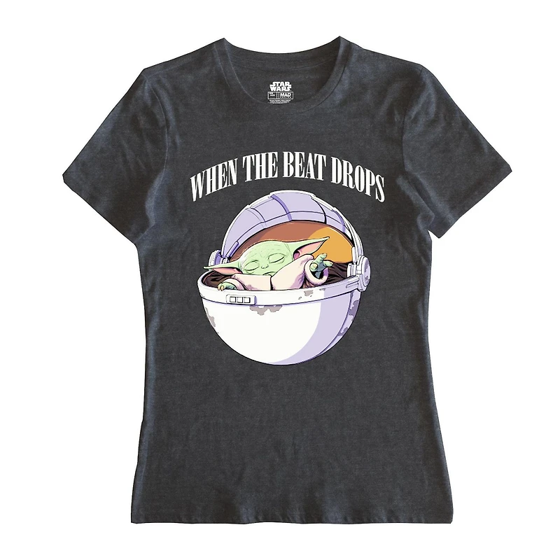 T-shirt à manches courtes Star Wars The Mandalorian Child Feels The Beast pour femme