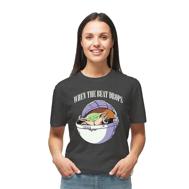 T-shirt à manches courtes Star Wars The Mandalorian Child Feels The Beast pour femme