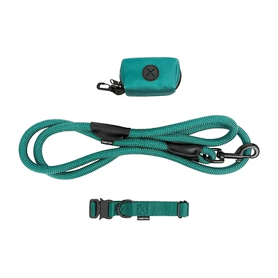 One Paw, Ensemble de 3 Colliers et Laisses pour Chien, avec Distributeur Sacs, Plusieurs Couleurs