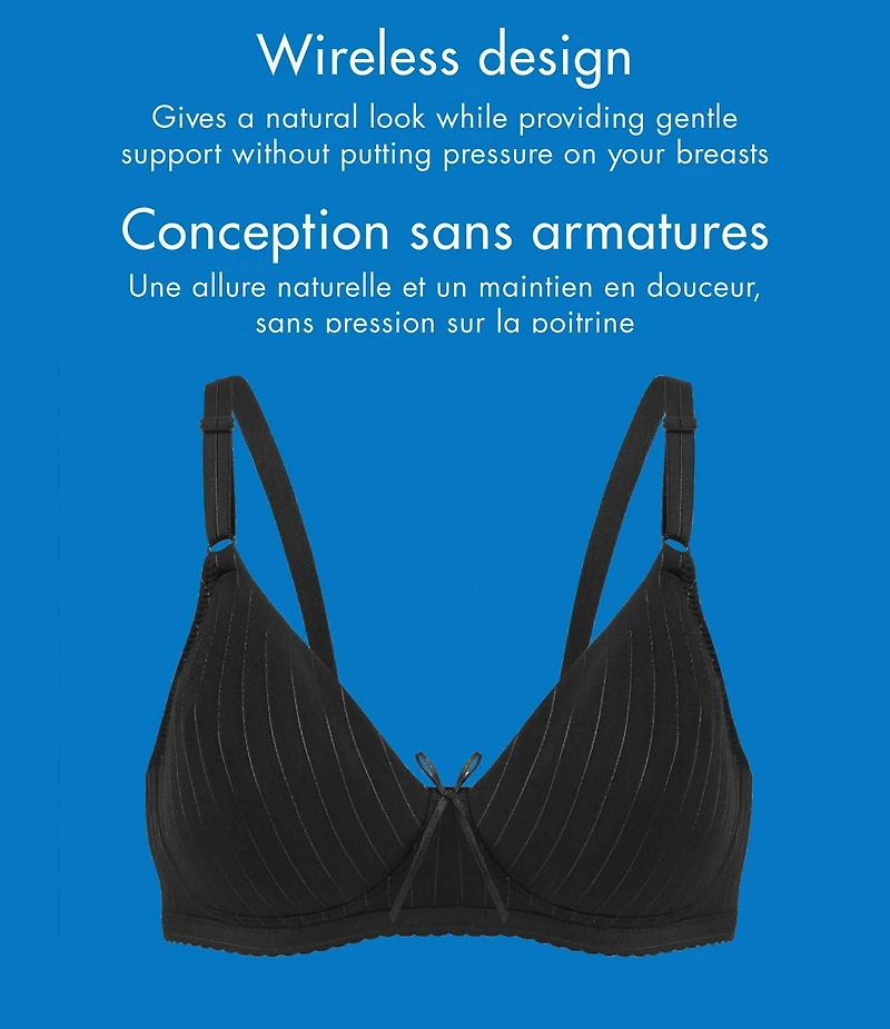 Bestform 97086248 Soutien-gorge sans armatures en coton rayé avec bonnets légèrement doublés Tailles 34A-42C