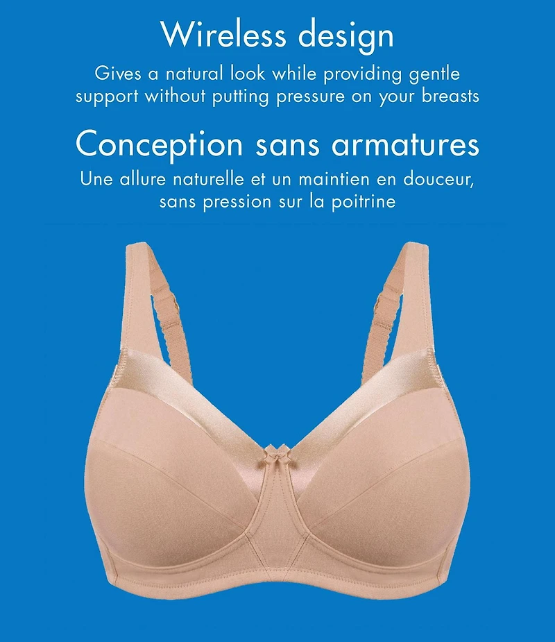 Bestform 9706715 Soutien-gorge en coton sans armatures avec garniture satin bonnets non doublés
