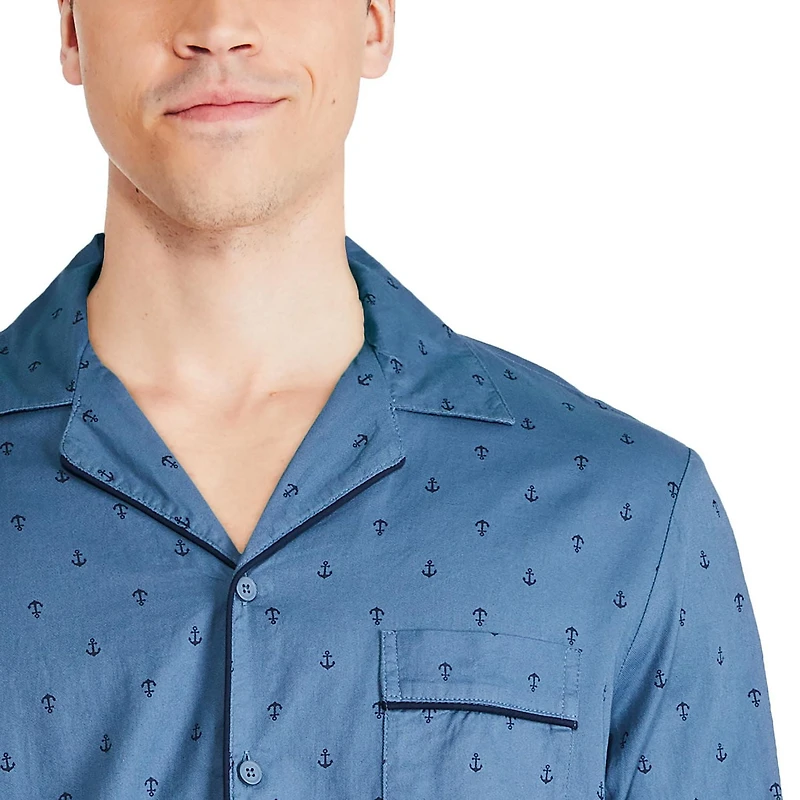 Pyjama 2 pièces avec haut à col cranté George pour hommes