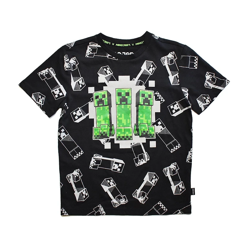 Boys Minecraft Creeper Trio Short Sleeve T-Shirt