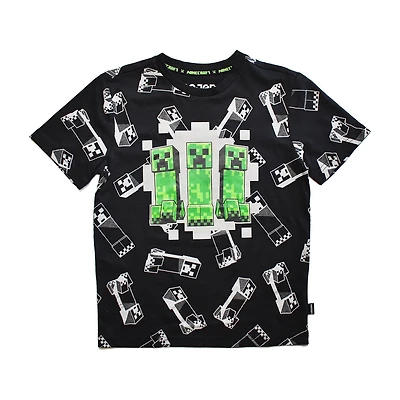 Boys Minecraft Creeper Trio Short Sleeve T-Shirt