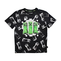Boys Minecraft Creeper Trio Short Sleeve T-Shirt