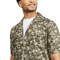 MEXX Men’s Collar Button Down Palm Tree Print Shirt