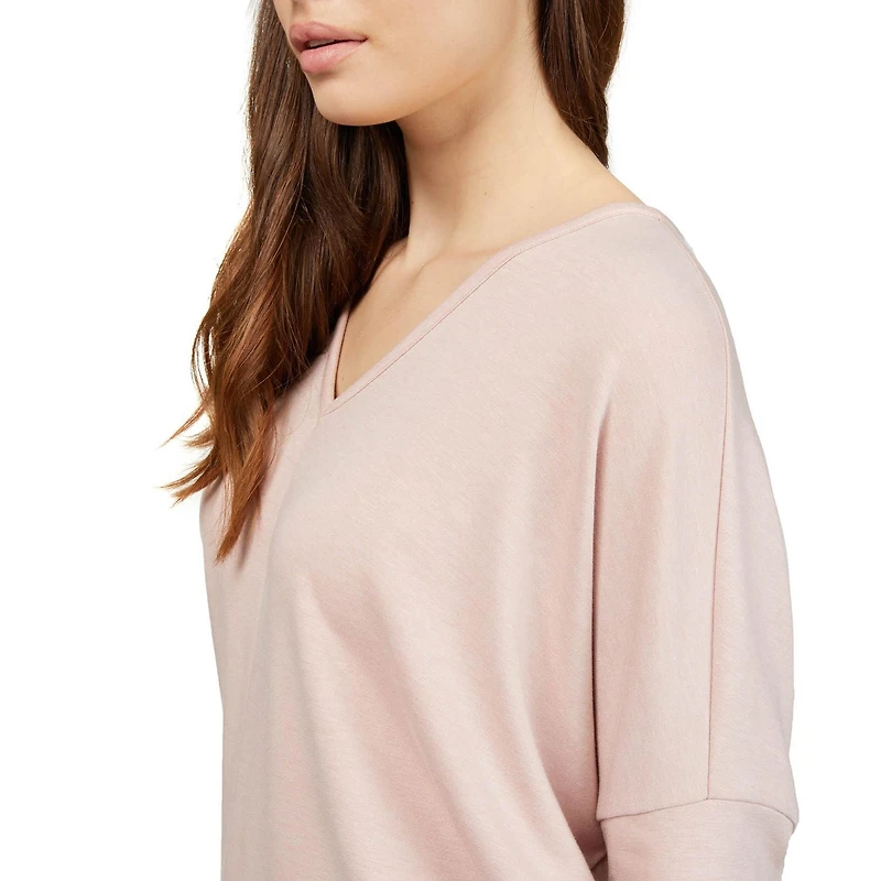 Mexx Womens V-Neck Baby French Terry Pullover Sweater