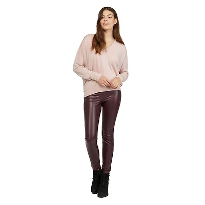 Mexx Womens V-Neck Baby French Terry Pullover Sweater
