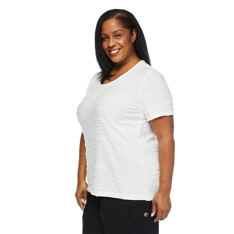T-shirt à motif ondulé Iyla Plus pour femmes Tailles 1X-4X