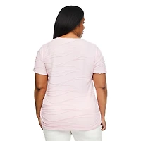 T-shirt avec motif ondulé Iyla Plus pour femmes Tailles 1X-4X