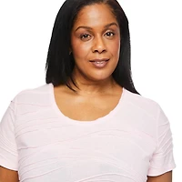 T-shirt avec motif ondulé Iyla Plus pour femmes Tailles 1X-4X
