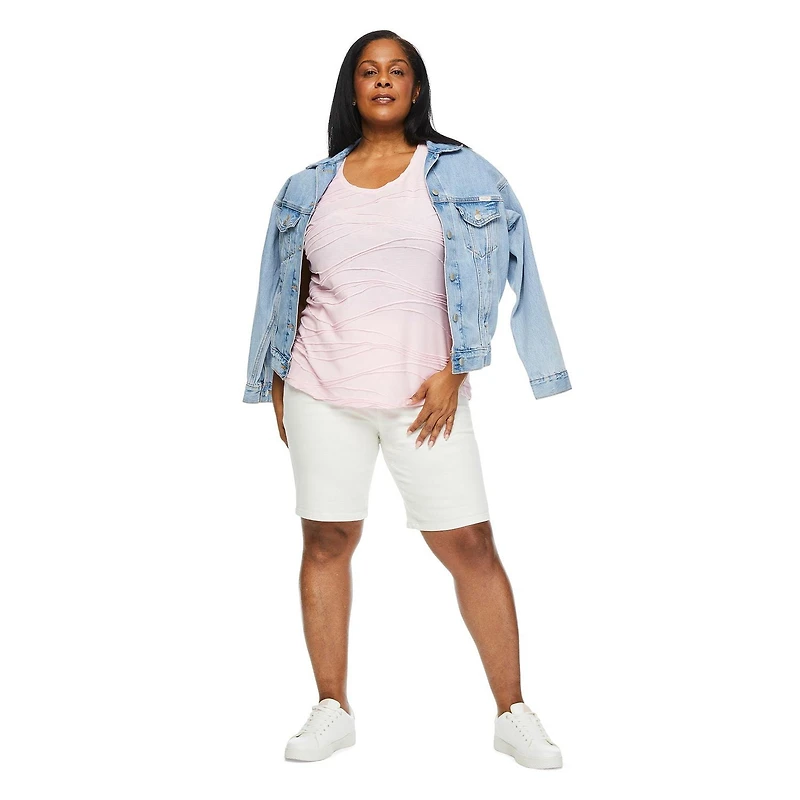 T-shirt avec motif ondulé Iyla Plus pour femmes Tailles 1X-4X