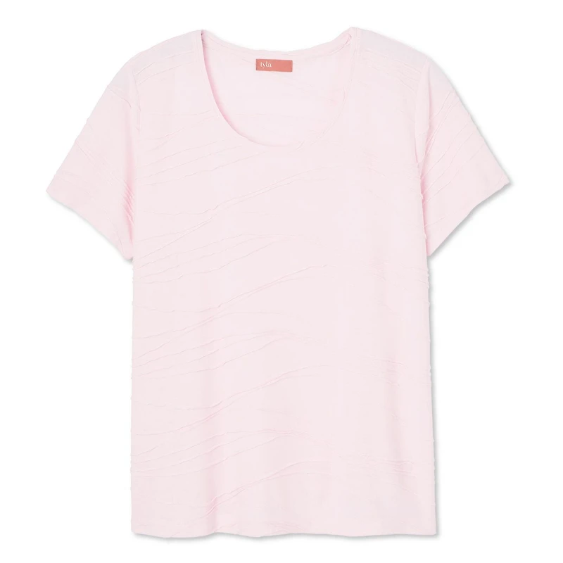 T-shirt avec motif ondulé Iyla Plus pour femmes Tailles 1X-4X