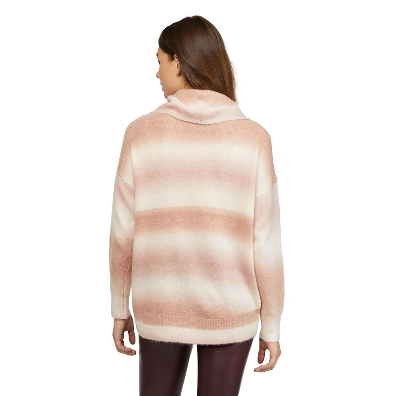 Mexx Womens Ombre Boucle Knit Cowl Turtle Neck Sweater