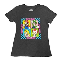 Ladies Super Mario Group Short Sleeve T-Shirt 