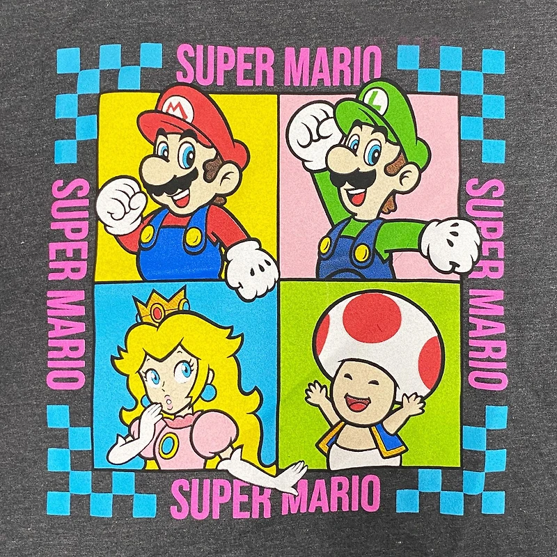 Ladies Super Mario Group Short Sleeve T-Shirt 