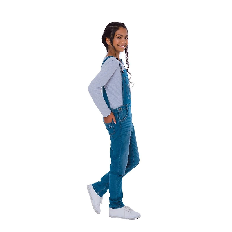 Salopette en denim à carreaux Mini Pop Kids pour fille