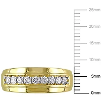 Miabella Men's 1/2 Carat T.W. Diamond 10K Yellow Gold Semi-Eternity Ring
