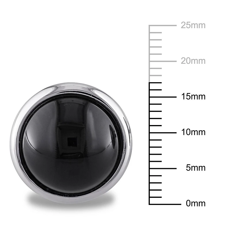 Boutons de manchettes Miabella avec onyx noirs 17 CT PBT en argent sterling