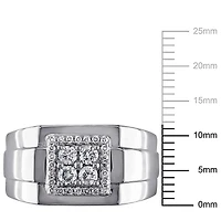 Bague Miabella pour hommes d'auréole avec diamants 1/2 CT poids total en or blanc 10K