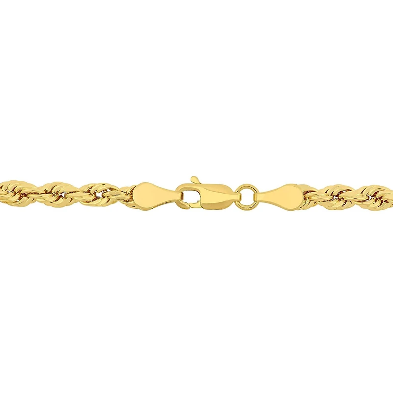 Miabella 14K Yellow Gold 4mm Rope Chain Necklace, 22"