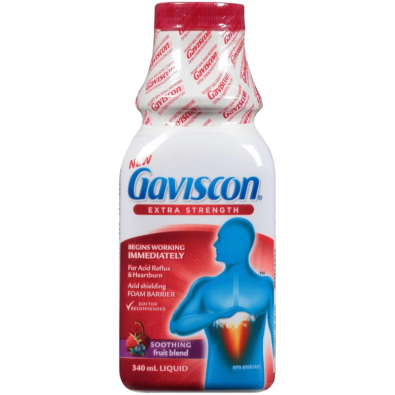 Gaviscon Extra-Fort Liquide Mélange De Fruits Apaisant 340 ML