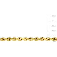 Miabella 14K Yellow Gold 4mm Rope Chain Necklace, 22"