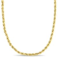 Miabella 14K Yellow Gold 3MM Rope Chain Necklace, 16"