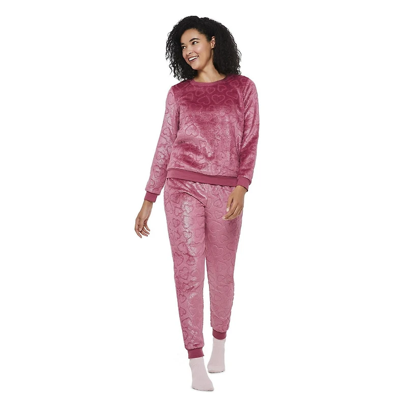 Ensemble 2 pièces avec pantalon et haut en peluche métallique George pour femmes