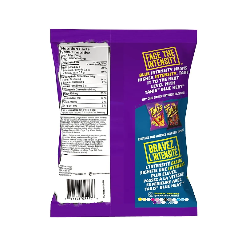 Chips tortilla roulées TakisMD Bleu brûlant™ (arôme artificiel)